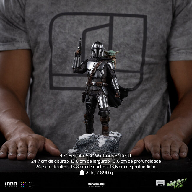The Mandalorian Filmkunst-Statue im Maßstab 1:10: Der Mandalorianer und Grogu, 24 cm