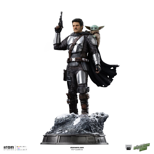 The Mandalorian Filmkunst-Statue im Maßstab 1:10: Der Mandalorianer und Grogu, 24 cm