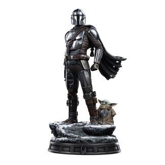 Iron Studios Mandalorianer und Grogu – Film-Replika, 1/4-Statue, 58 cm