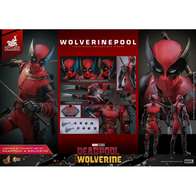Deadpool & Wolverine Movie Masterpiece Action Figure 1/6 Wolverinepool Hot Toys Exclusive 31 cm