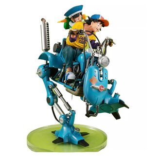 Megahouse Dragonball Z Desktop Real McCoy EX PVC Diorama Son Goku & Son Gohan & Roboter mit zwei Beinen 20 cm