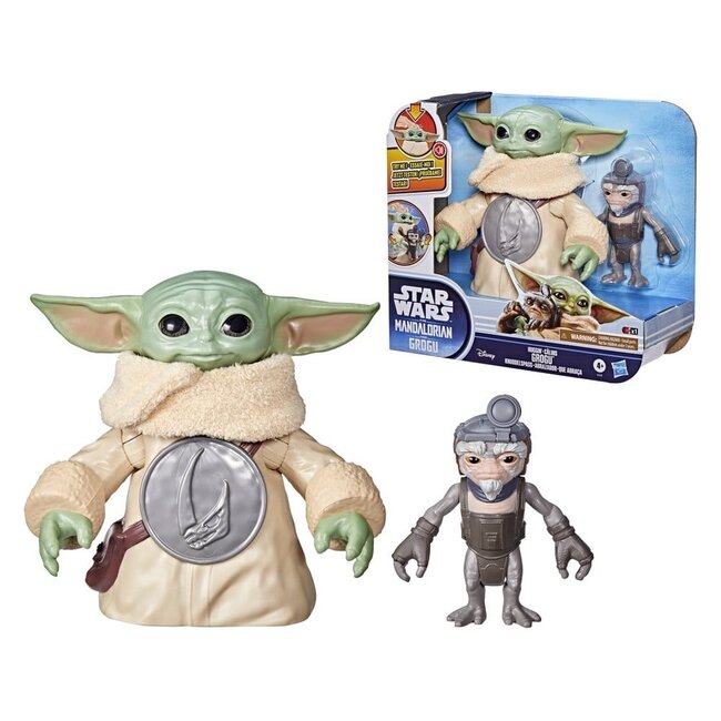 Hasbro Star Wars: The Mandalorian & Grogu Electronic Action Figure Huggin' Grogu & Anzellan 17 cm