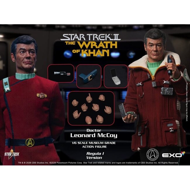Star Trek II: The Wrath of Khan Action Figure 1/6 Dr. Leonard McCoy Regula I Version 30 cm