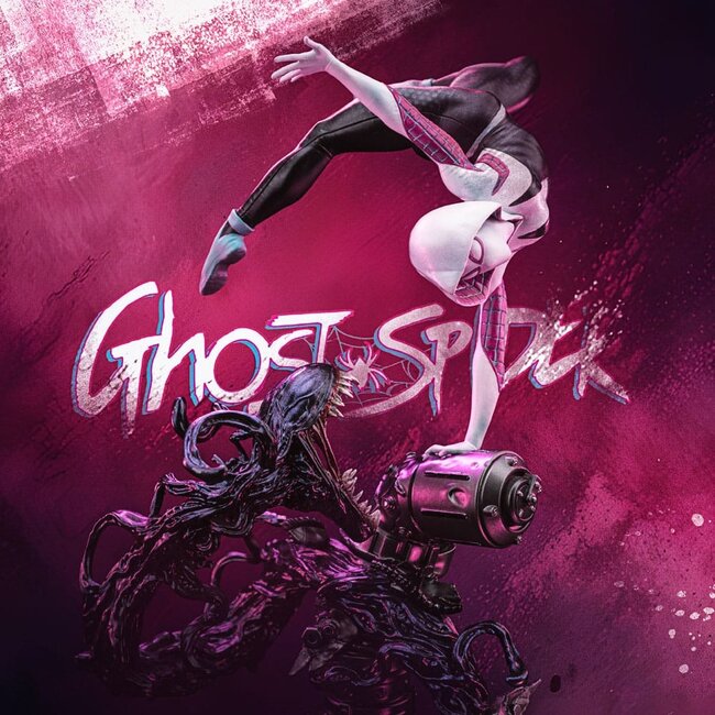 Spider-Man vs. Schurken – Kunststatue im Maßstab 1:10 – Ghost Spider Diorama – 34 cm