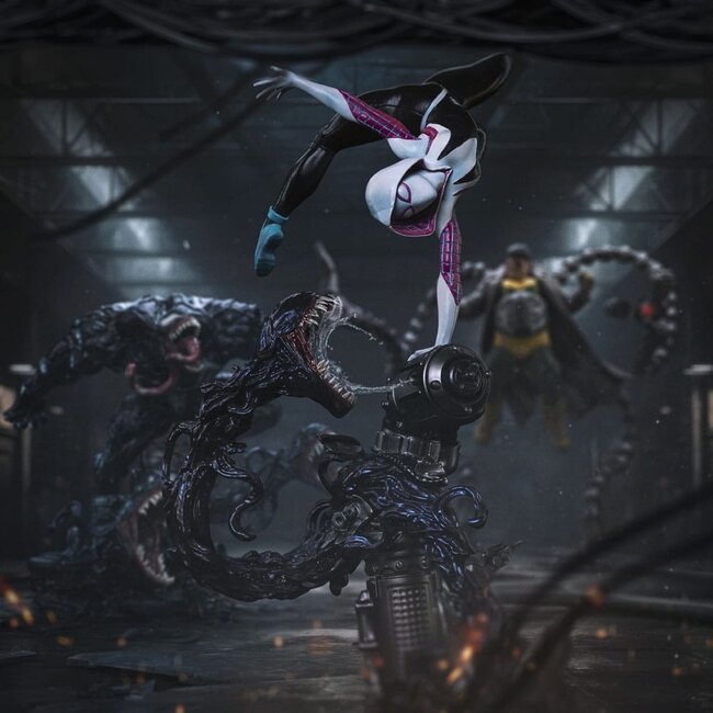 Spider-Man vs. Schurken – Kunststatue im Maßstab 1:10 – Ghost Spider Diorama – 34 cm