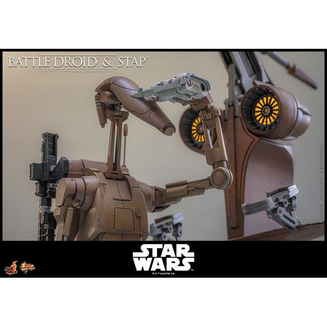 Star Wars: Episode I – Die dunkle Bedrohung – Film-Meisterwerk-Actionfiguren-Set 1/6 Kampfdroide & STAP 32 cm