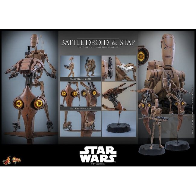 Star Wars: The Phantom Menace Movie Masterpiece Action Figure Set 1/6 Battle Droid & STAP 32 cm