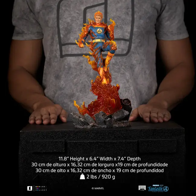 Fantastic Four Art Scale Statue 1/10 Menschliche Fackel (Variante im blauen Anzug)