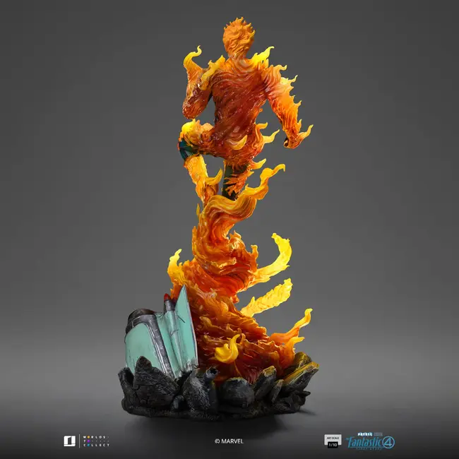 Fantastic Four Art Scale Statue 1/10 Menschliche Fackel (Variante im blauen Anzug)