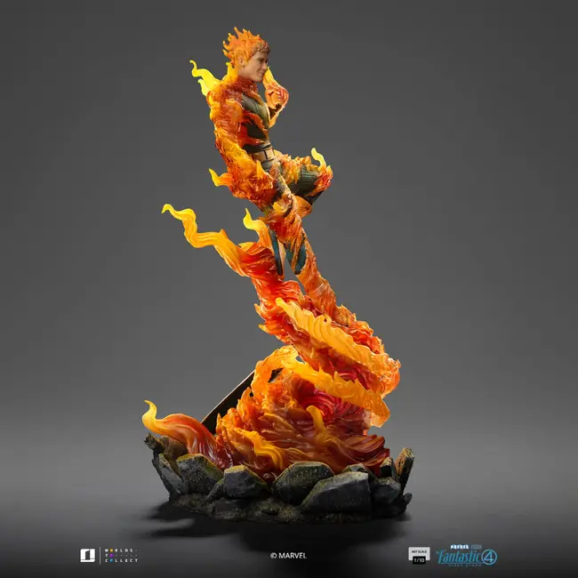 Fantastic Four Art Scale Statue 1/10 Menschliche Fackel (Variante im blauen Anzug)