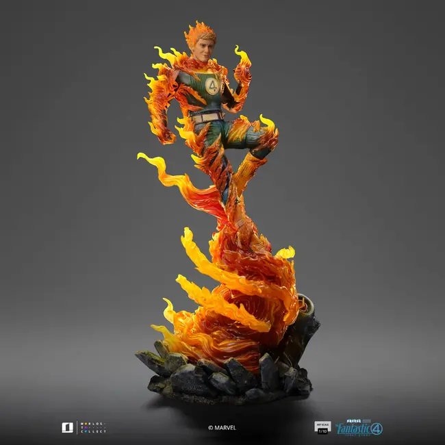 Fantastic Four Art Scale Statue 1/10 Menschliche Fackel (Variante im blauen Anzug)