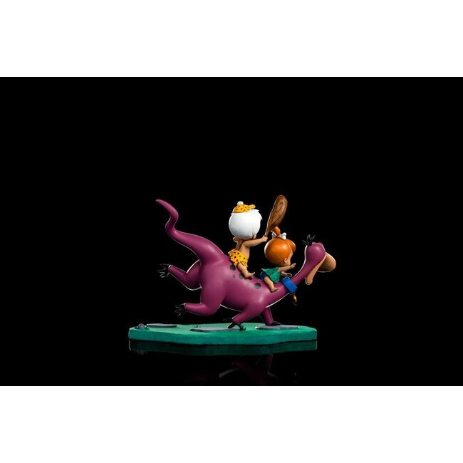 Flintstones-Kunstfigur im Maßstab 1:10: Dino, Pebbles und Bamm-Bamm, 13 cm