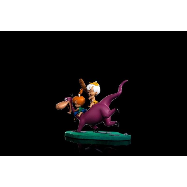 Flintstones-Kunstfigur im Maßstab 1:10: Dino, Pebbles und Bamm-Bamm, 13 cm