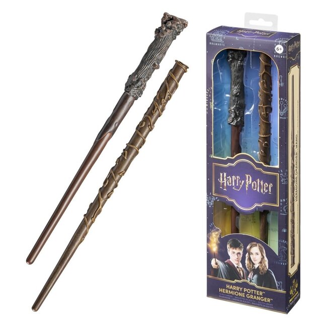 Harry Potter Rollenspiel-Zauberstäbe, 2er-Pack, Harry Potter & Hermine Granger, 31 cm