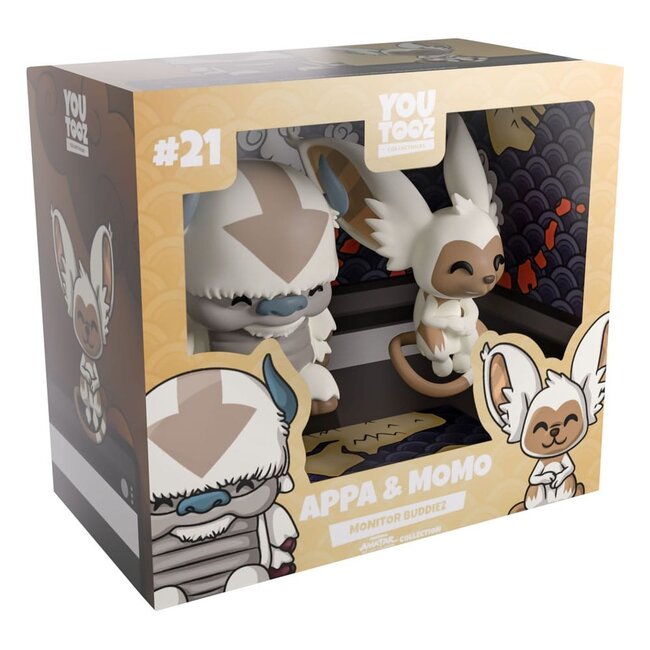 Avatar: Der Herr der Elemente Vinylfiguren Appa und Momo Monitor Buddiez 5 cm