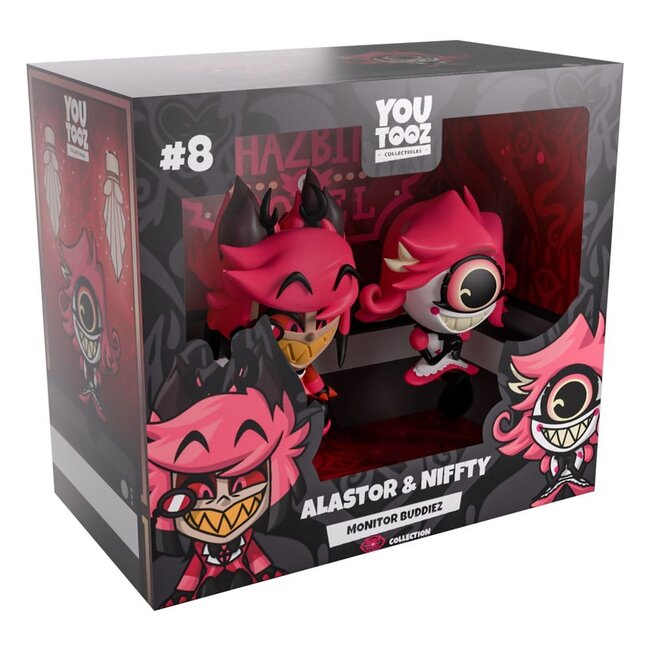 Hazbin Hotel Vinylfiguren Alastor & Niffty Monitor Buddiez