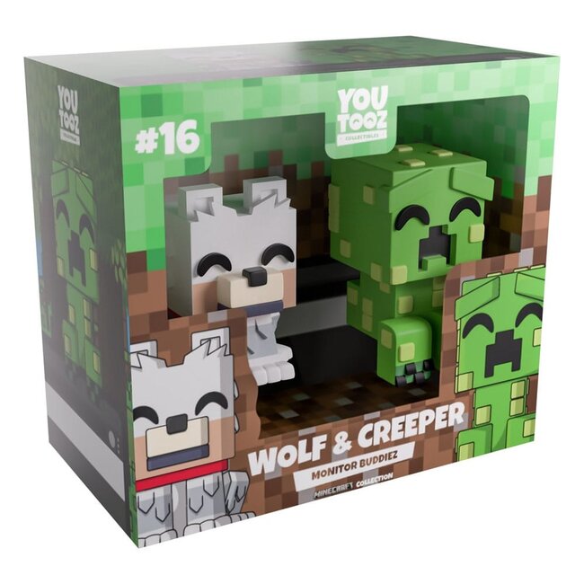 Minecraft Vinylfiguren Wolf und Creeper Monitor Buddiez