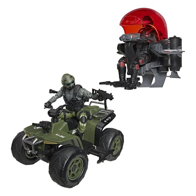 GI Joe Classified Series Actionfiguren- und Fahrzeugset: Snake Eyes & Varmint ATV vs. Stealth Viper & Cobra Stealth Flight Pod (Trubble Bubble) 15 cm