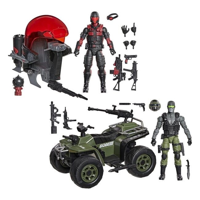 GI Joe Classified Series Actionfiguren- und Fahrzeugset: Snake Eyes & Varmint ATV vs. Stealth Viper & Cobra Stealth Flight Pod (Trubble Bubble) 15 cm