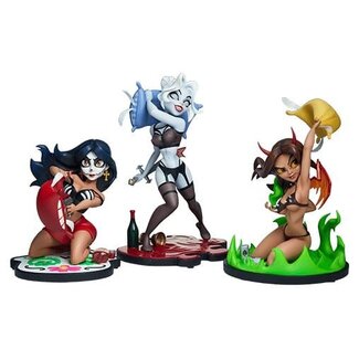 Sideshow Collectibles Coffin Comics Designer Statues Set Sleepover In Hell