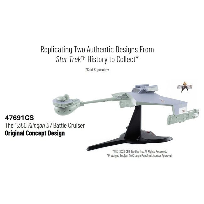 Star Trek TOS DieCast Replica 1/350 Klingon D7 Battle Cruiser Original Concept Design heo EU Exclusive 66 cm