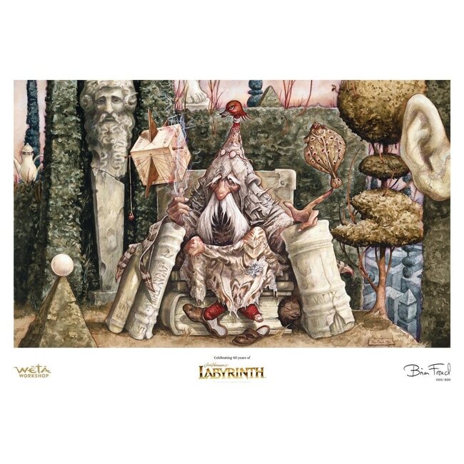 Weta Workshop Labyrinth (1986) Kunstdruck „Der Weise des Labyrinths“, limitierte Auflage, 30 cm