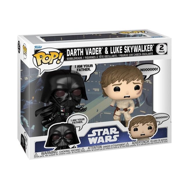 Star Wars: Sprüche POP! Vinylfiguren 2er-Pack Vader & Luke 9 cm