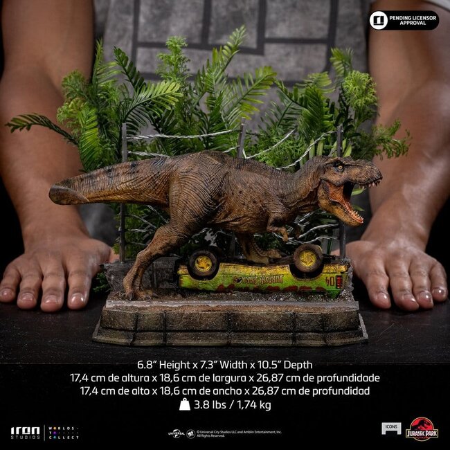 Jurassic Park Icons Statue T-Rex Ausbruch Set A 17 cm