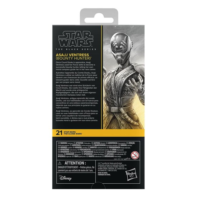 Star Wars: The Clone Wars Black Series Actionfigur Asajj Ventress (Kopfgeldjägerin) 15 cm