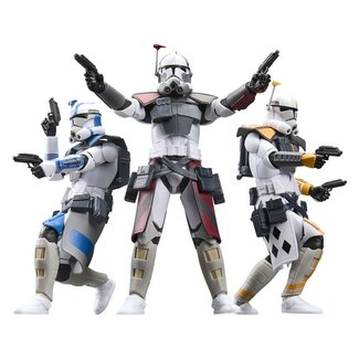 Hasbro Star Wars: The Clone Wars Black Series Actionfiguren-3er-Pack ARC Trooper Havoc, Colt & Blitz 15 cm