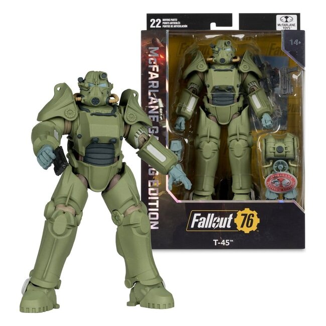 Fallout 76 Gaming Edition Action Figure T-45 Military Armor (Red Platinum Edition) 20 cm