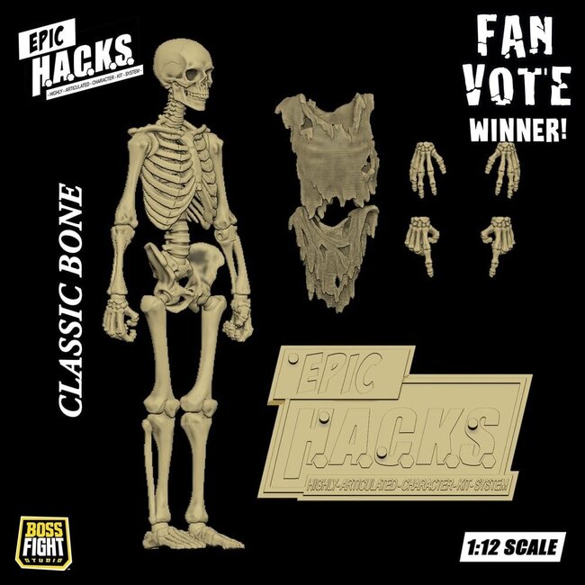 Epic  H.A.C.K.S. Action Figure 1/12 Skeleton Blank Classic Bone