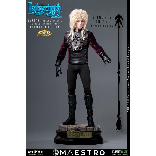 Labyrinth Action Figure 1/6 Jareth The Goblin King (Deluxe Edition Gold) 30 cm