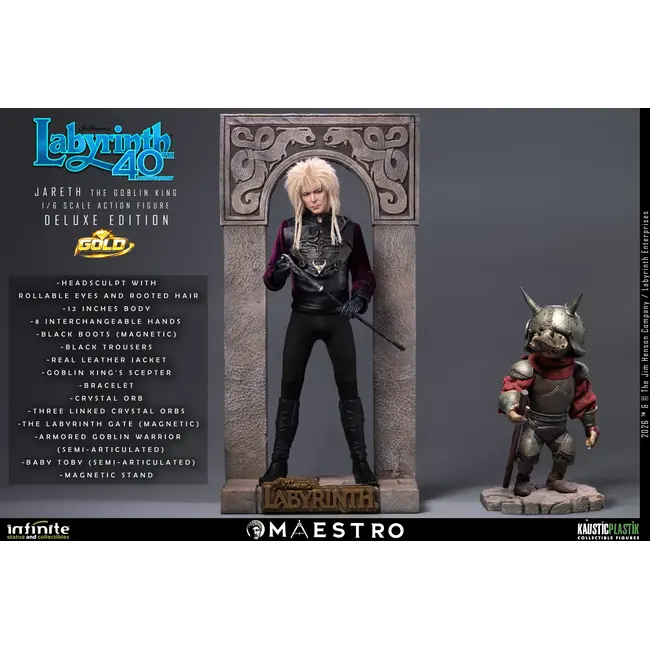 Labyrinth Action Figure 1/6 Jareth The Goblin King (Deluxe Edition Gold) 30 cm