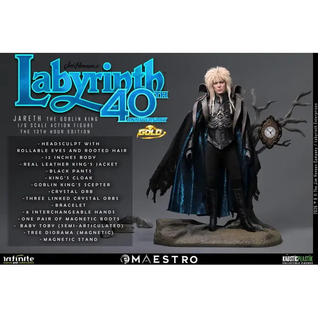 Labyrinth Action Figure 1/6 Jareth The Goblin King (The 13th Hour Edition Gold) 30 cm