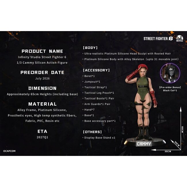 Street Fighter 6 Silicone Action Figure 1/3 Cammy 65 cm