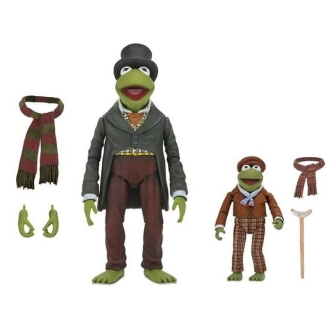 Die Muppets-Weihnachtsgeschichte: Ultimative Actionfiguren im 2er-Pack – Kermit als Bob Cratchit & Robin als Tiny Tim (18 cm)