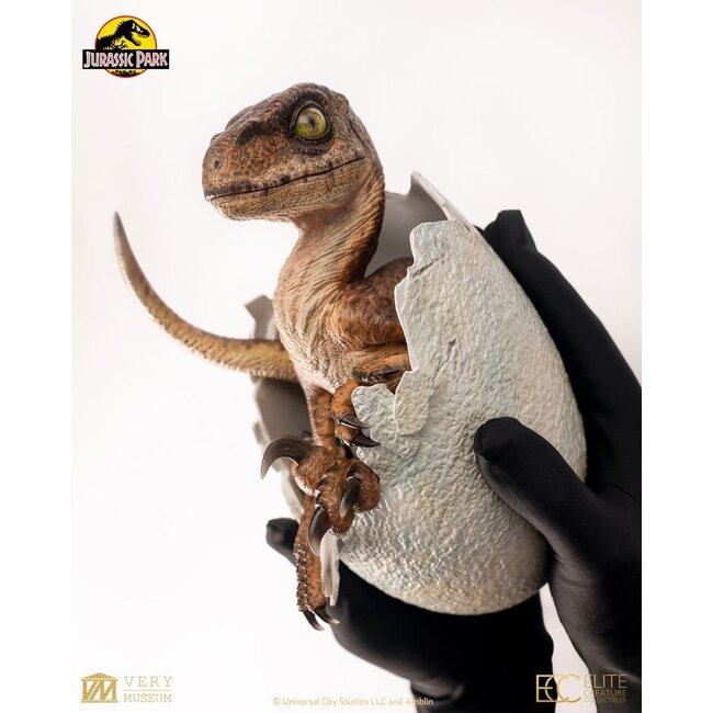 Jurassic Park Replika Büste Velociraptor schlüpft Ei 24 cm