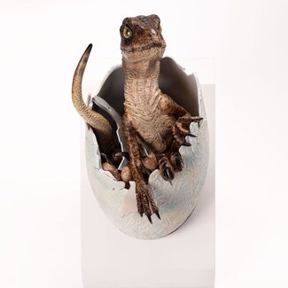 Elite Creature Collectibles Jurassic Park Replika Büste Velociraptor schlüpft Ei 24 cm