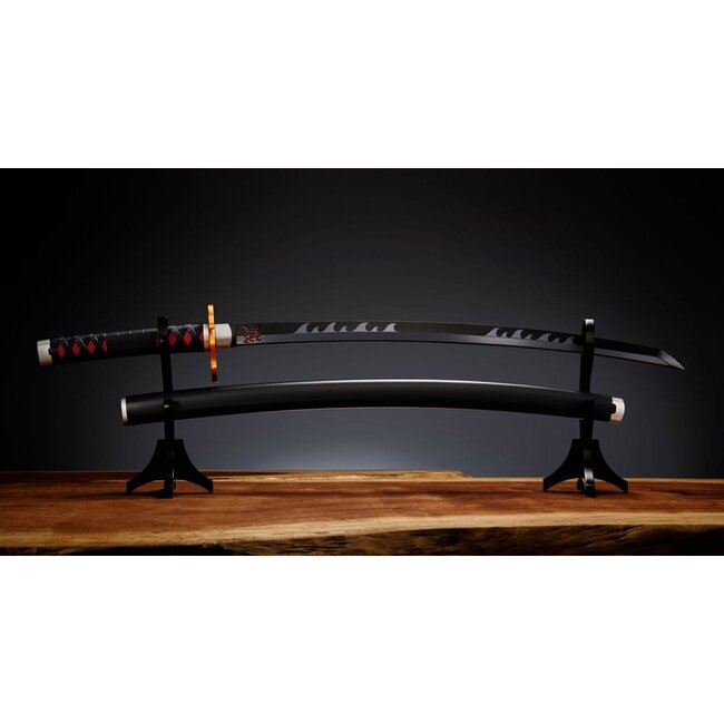 Dämonentöter: Kimetsu no Yaiba Proplica Replik 1/1 Nichirin-Schwert (Tanjiro Kamado) Kyojuro Rengokus Schwert Gueard Ver. 88 cm