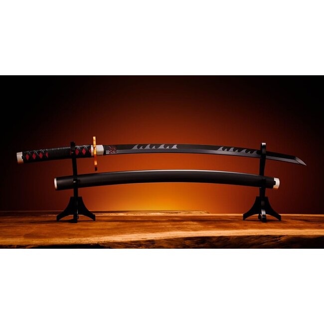 Dämonentöter: Kimetsu no Yaiba Proplica Replik 1/1 Nichirin-Schwert (Tanjiro Kamado) Kyojuro Rengokus Schwert Gueard Ver. 88 cm