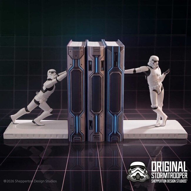 Originale Stormtrooper-Buchstützen „Fleißig am Arbeiten“ (19 cm)