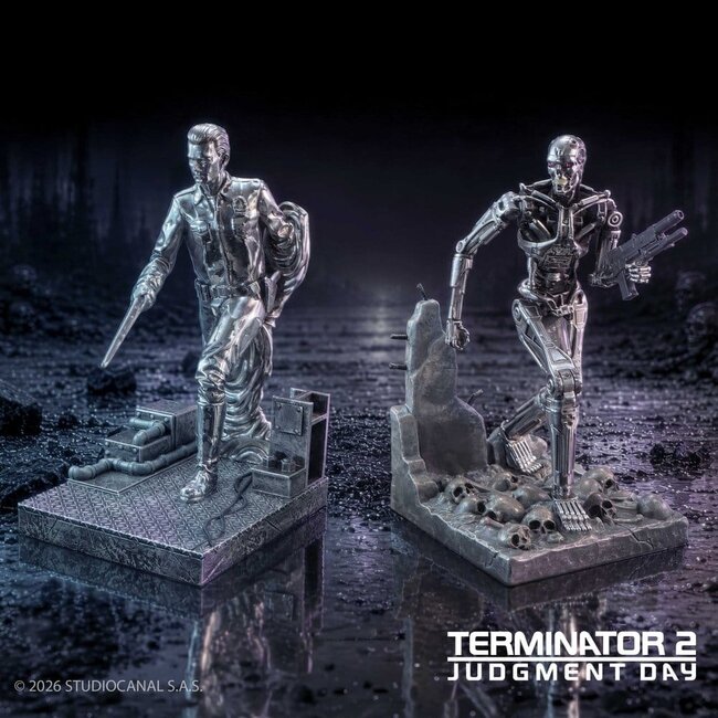 Terminator 2 Buchstützen T-1000 vs. T-800 19 cm