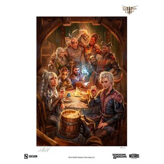 Sideshow Collectibles Baldur's Gate III Kunstdruck „Die Elfenlied-Taverne“ 61 x 46 cm – ungerahmt
