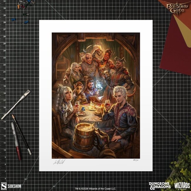 Baldur's Gate III Kunstdruck „Die Elfenlied-Taverne“ 61 x 46 cm – ungerahmt