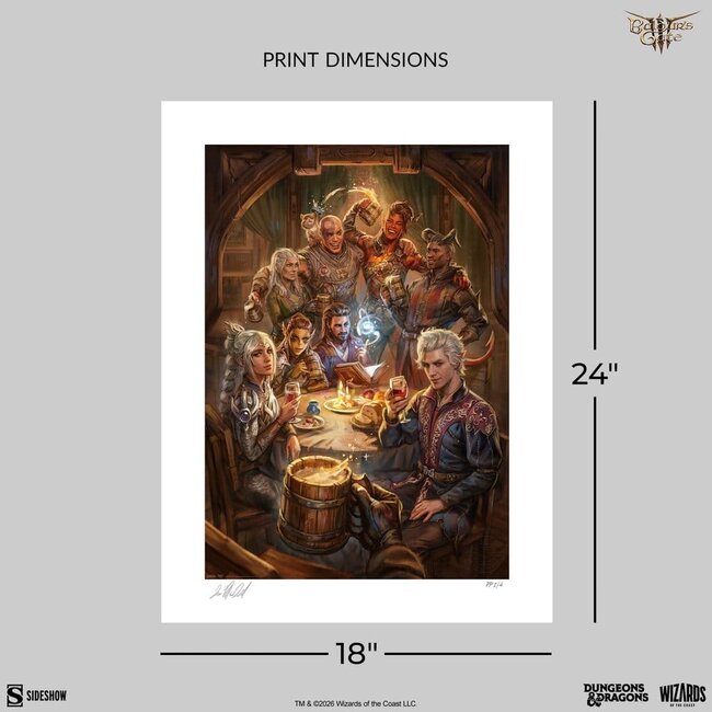 Baldur's Gate III Kunstdruck „Die Elfenlied-Taverne“ 61 x 46 cm – ungerahmt