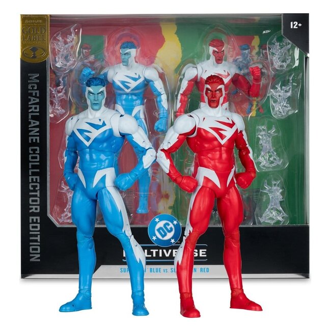DC Multiverse Actionfiguren 2er-Pack Superman Blau vs. Superman Rot (Gold Label) 18 cm