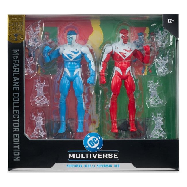 DC Multiverse Actionfiguren 2er-Pack Superman Blau vs. Superman Rot (Gold Label) 18 cm