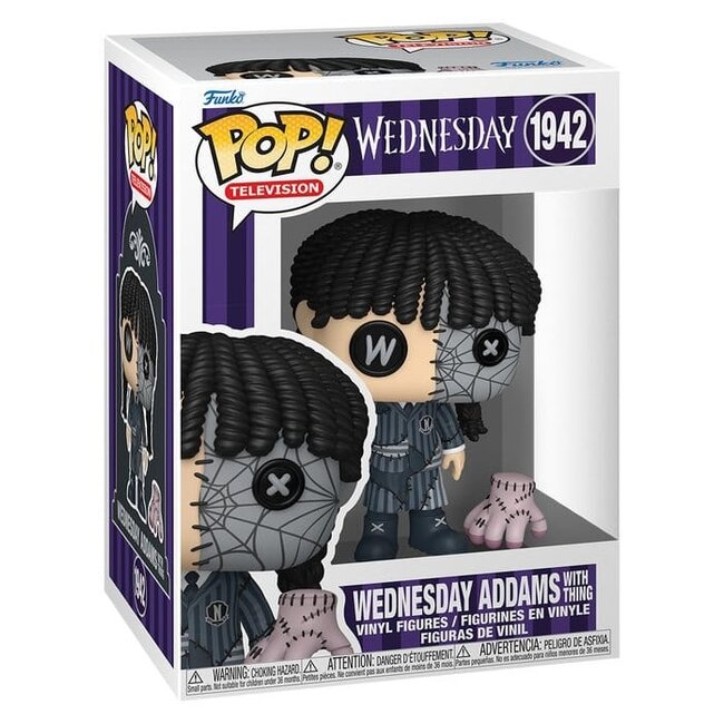 Wednesday POP! Televison Vinyl Figure Patchwork: Wednesday with Thing 9 cm