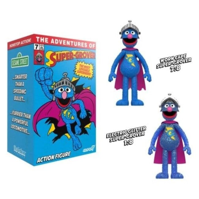 Sesame Street ReAction Action Figure Super Grover (W/Chase)